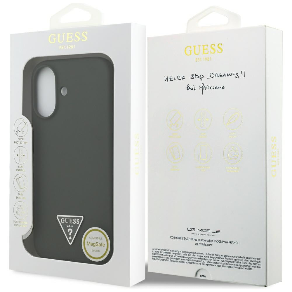 Puzdro MagSafe pre Apple iPhone 17, Guess, Triangle Logo, Kaki