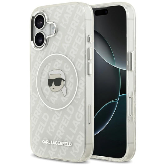 Puzdro MagSafe pre Apple iPhone 17, Karl Lagerfeld, IML Karl`s Head, Sivá