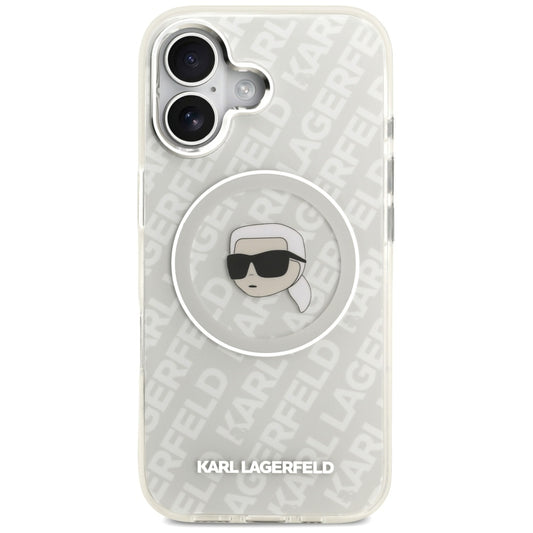 Puzdro MagSafe pre Apple iPhone 17, Karl Lagerfeld, IML Karl`s Head, Sivá