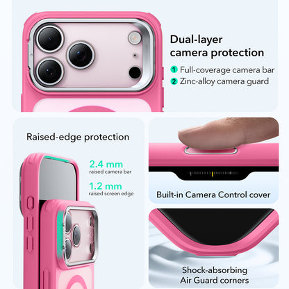 Puzdro MagSafe pre Apple iPhone 17 Pro, ESR, Classic Hybrid Kickstand, Saténové Ružové