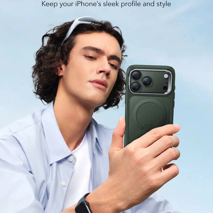 Puzdro MagSafe pre Apple iPhone 17 Pro, ESR, Classic Hybrid Kickstand, Saténová zelená