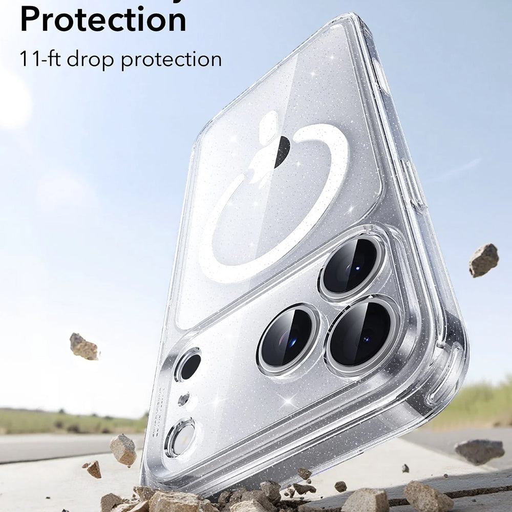 Puzdro MagSafe pre Apple iPhone 17 Pro, ESR, Classic Hybrid Shimmer, Transparentné