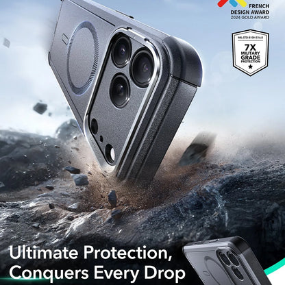 Puzdro MagSafe pre Apple iPhone 17 Pro, ESR, Cyber Armor Kickstand, Sivé