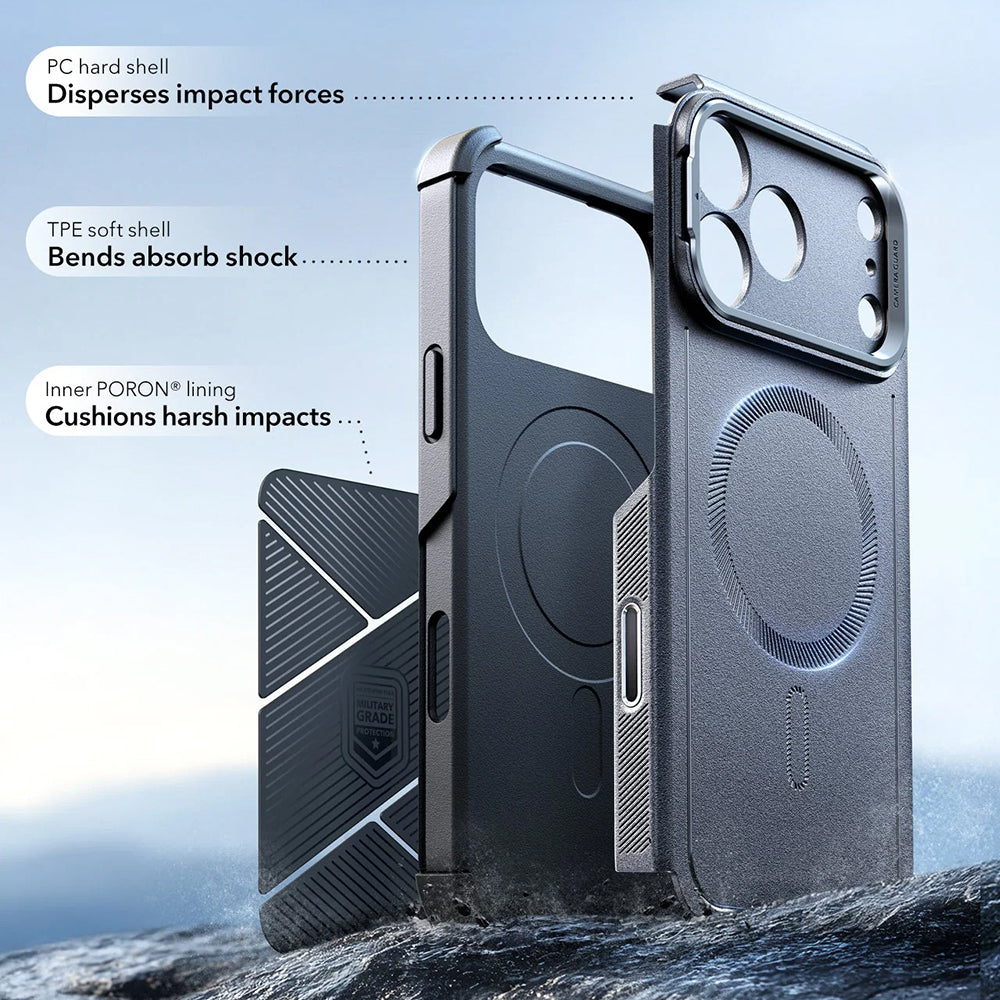 Puzdro MagSafe pre Apple iPhone 17 Pro, ESR, Cyber Armor Kickstand, Sivé