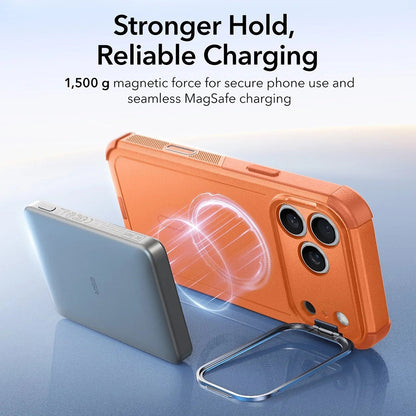 Puzdro MagSafe pre Apple iPhone 17 Pro, ESR, Cyber Armor Kickstand, Oranžové