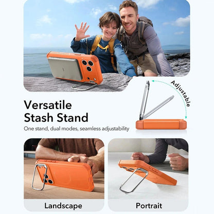 Puzdro MagSafe pre Apple iPhone 17 Pro, ESR, Cyber Armor Kickstand, Oranžové