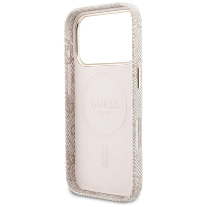 Puzdro MagSafe pre Apple iPhone 17 Pro, Guess, 4G Script Logo, Ružové