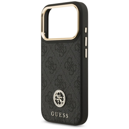 Puzdro MagSafe pre Apple iPhone 17 Pro, Guess, 4G Strass Logo, Čierne