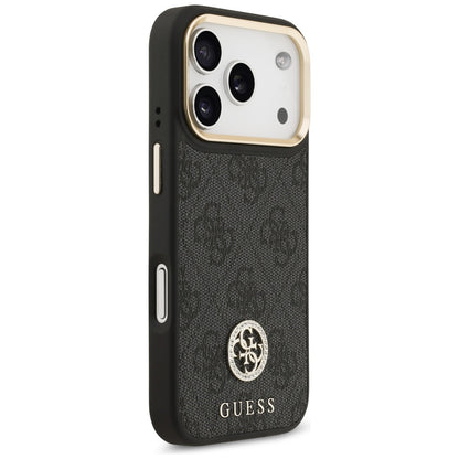 Puzdro MagSafe pre Apple iPhone 17 Pro, Guess, 4G Strass Logo, Čierne