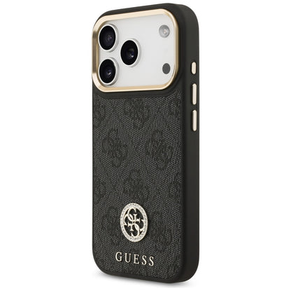 Puzdro MagSafe pre Apple iPhone 17 Pro, Guess, 4G Strass Logo, Čierne