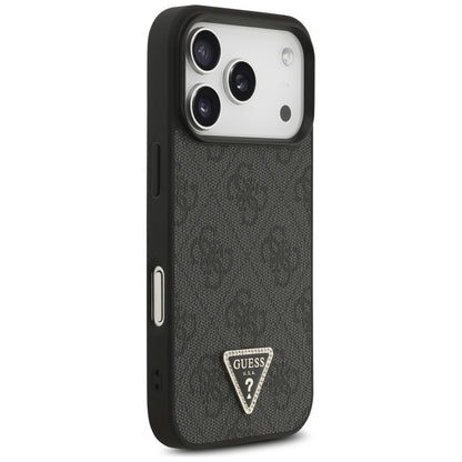 MagSafe Case for Apple iPhone 17 Pro, Guess, 4G Triangle Strass, Black