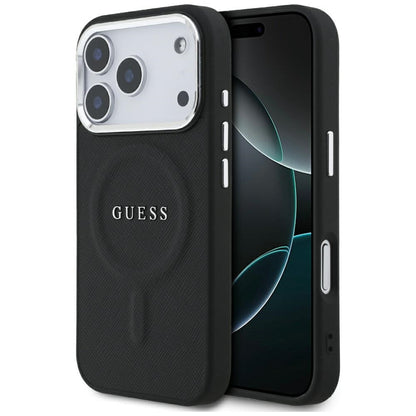 Puzdro MagSafe pre Apple iPhone 17 Pro, Guess, Classic Logo, Čierne