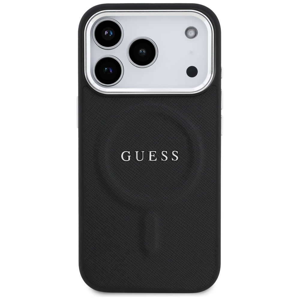 Puzdro MagSafe pre Apple iPhone 17 Pro, Guess, Classic Logo, Čierne