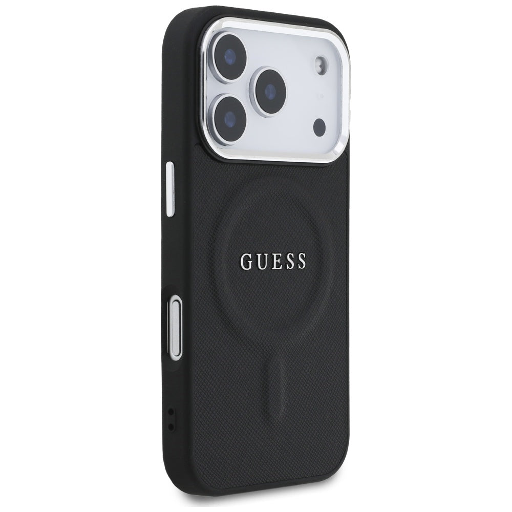 Puzdro MagSafe pre Apple iPhone 17 Pro, Guess, Classic Logo, Čierne