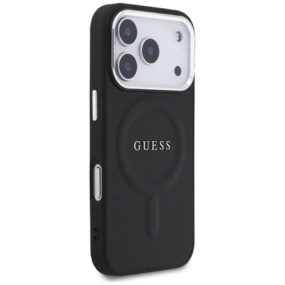 Puzdro MagSafe pre Apple iPhone 17 Pro, Guess, Classic Logo, Čierne