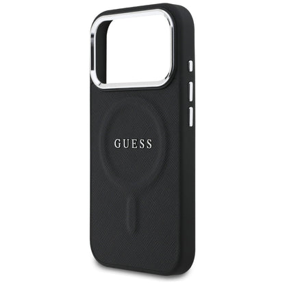 Puzdro MagSafe pre Apple iPhone 17 Pro, Guess, Classic Logo, Čierne