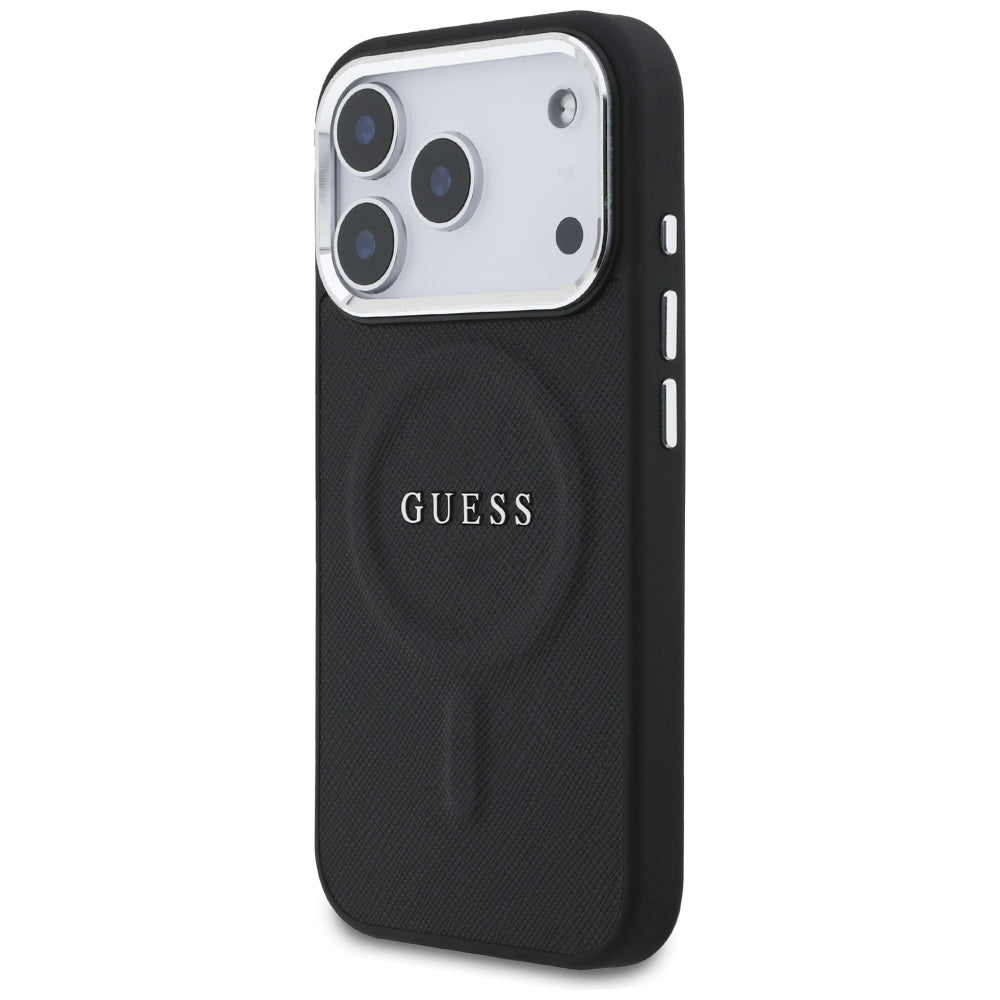 Puzdro MagSafe pre Apple iPhone 17 Pro, Guess, Classic Logo, Čierne