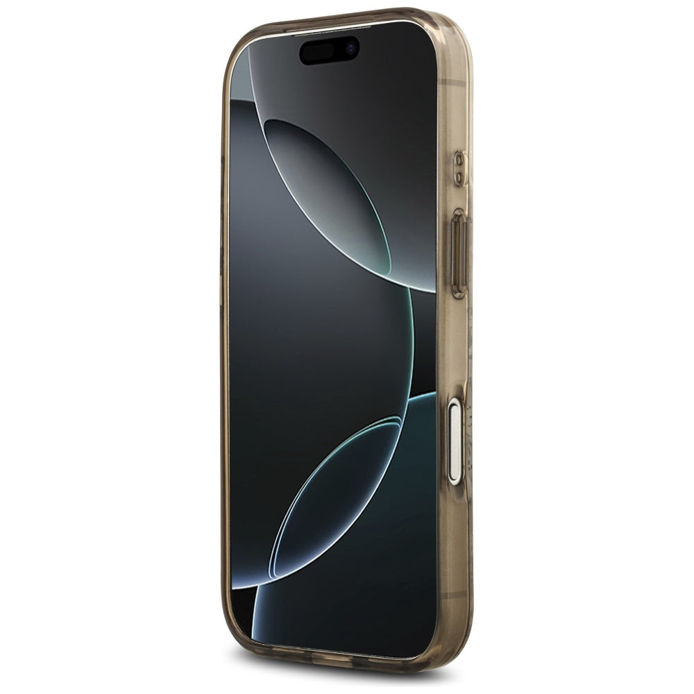 Puzdro MagSafe pre Apple iPhone 17 Pro, Guess, IML Flower and Tonal Circle, Hnedé