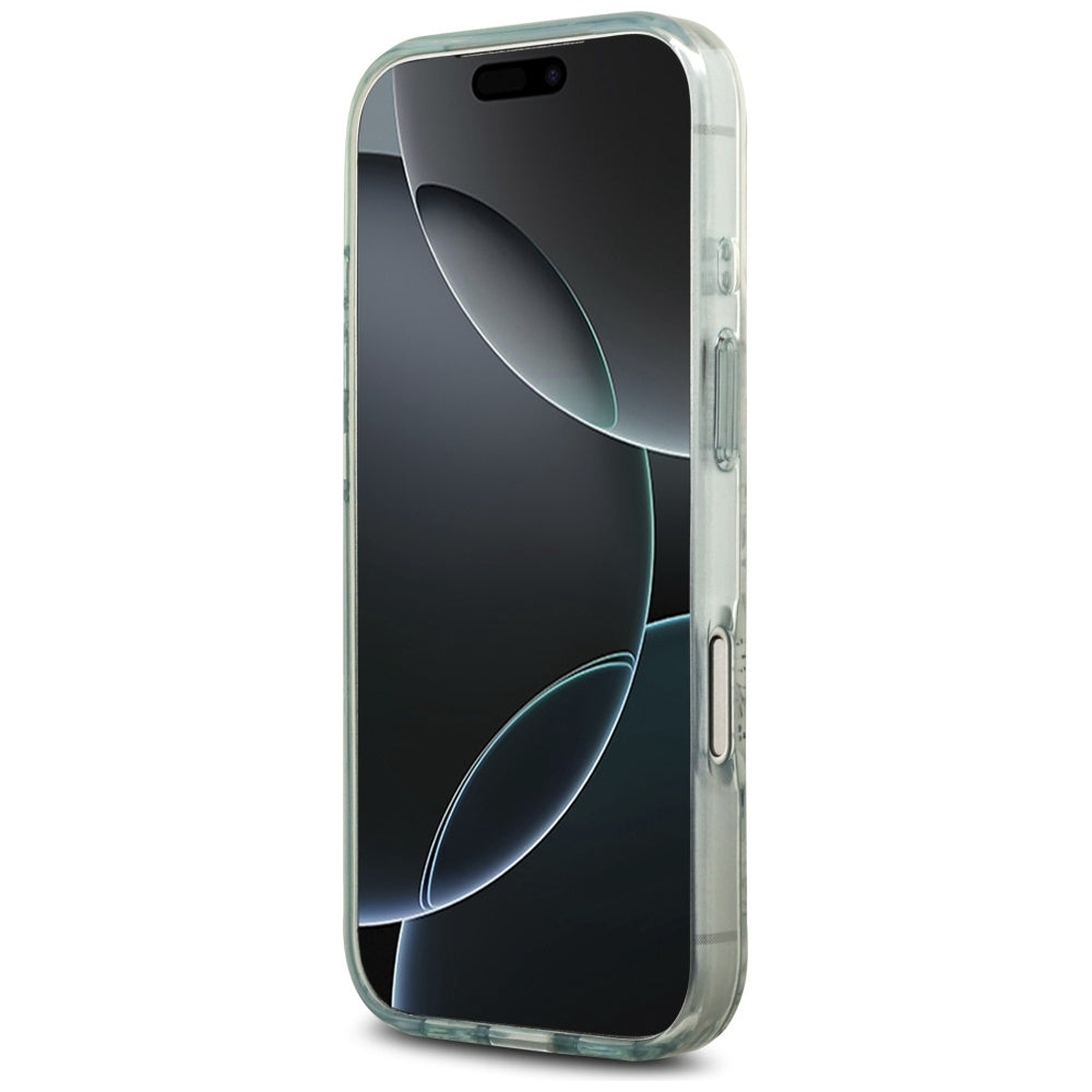 MagSafe Case for Apple iPhone 17 Pro, Guess, IML Flower and Tonal Circle, Green