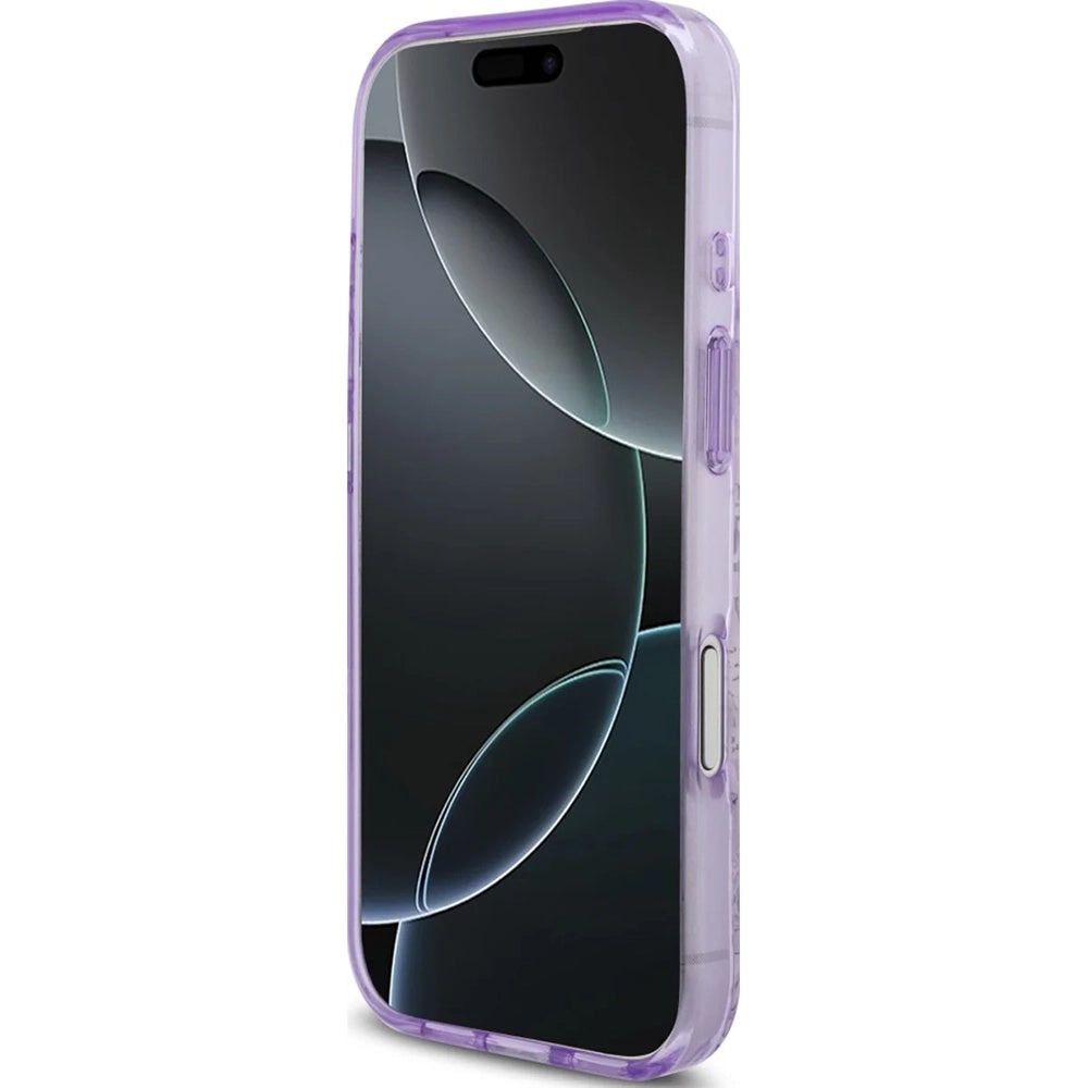 Puzdro MagSafe pre Apple iPhone 17 Pro, Guess, IML Flower & Tonal Circle, Fialová