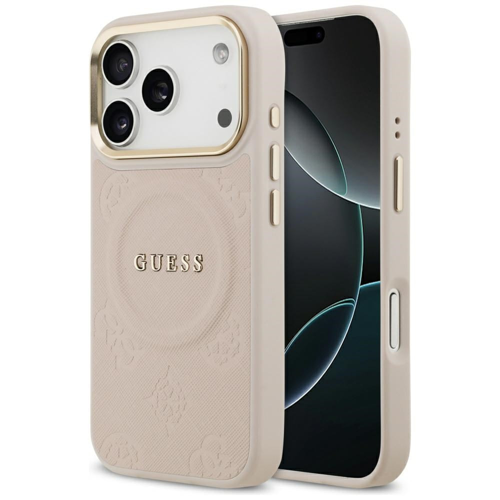 Puzdro MagSafe pre Apple iPhone 17 Pro, Guess, Peony Hot Stamp, Ružové