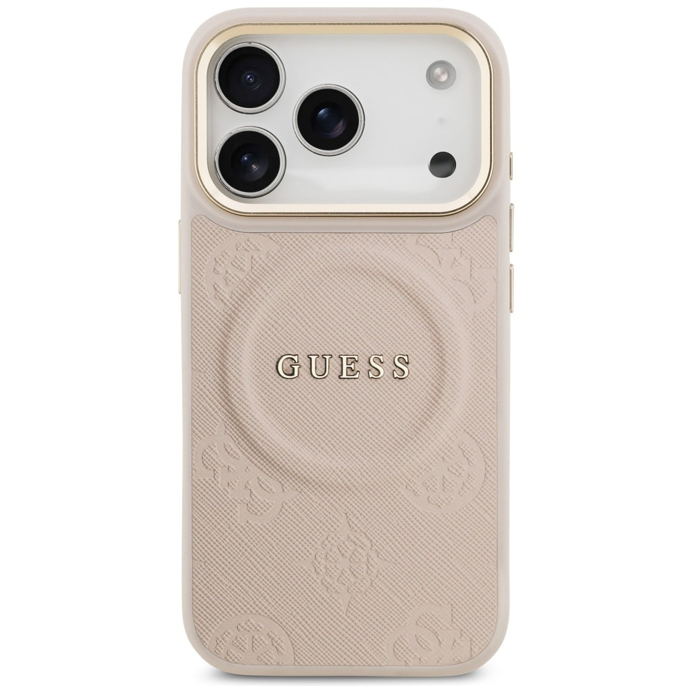Puzdro MagSafe pre Apple iPhone 17 Pro, Guess, Peony Hot Stamp, Ružové