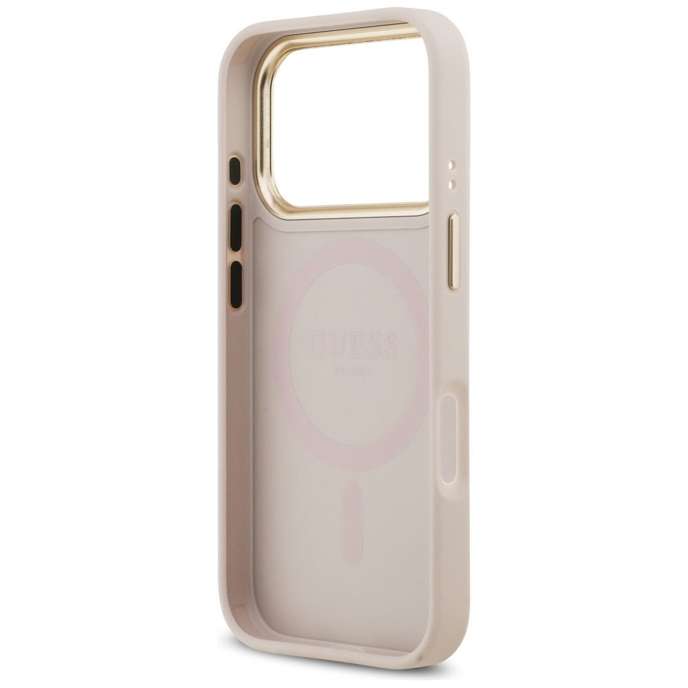 Puzdro MagSafe pre Apple iPhone 17 Pro, Guess, Peony Hot Stamp, Ružové