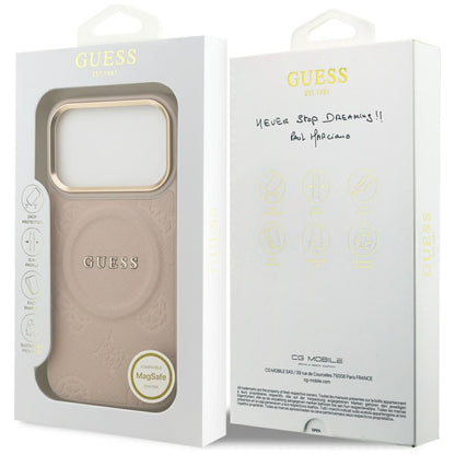 Puzdro MagSafe pre Apple iPhone 17 Pro, Guess, Peony Hot Stamp, Ružové