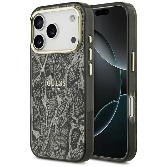 Puzdro MagSafe pre Apple iPhone 17 Pro, Guess, Python Pattern, Čierne