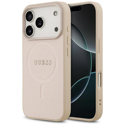 MagSafe Case for Apple iPhone 17 Pro, Guess, Saffiano Classic Logo, Pink