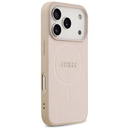 MagSafe Case for Apple iPhone 17 Pro, Guess, Saffiano Classic Logo, Pink