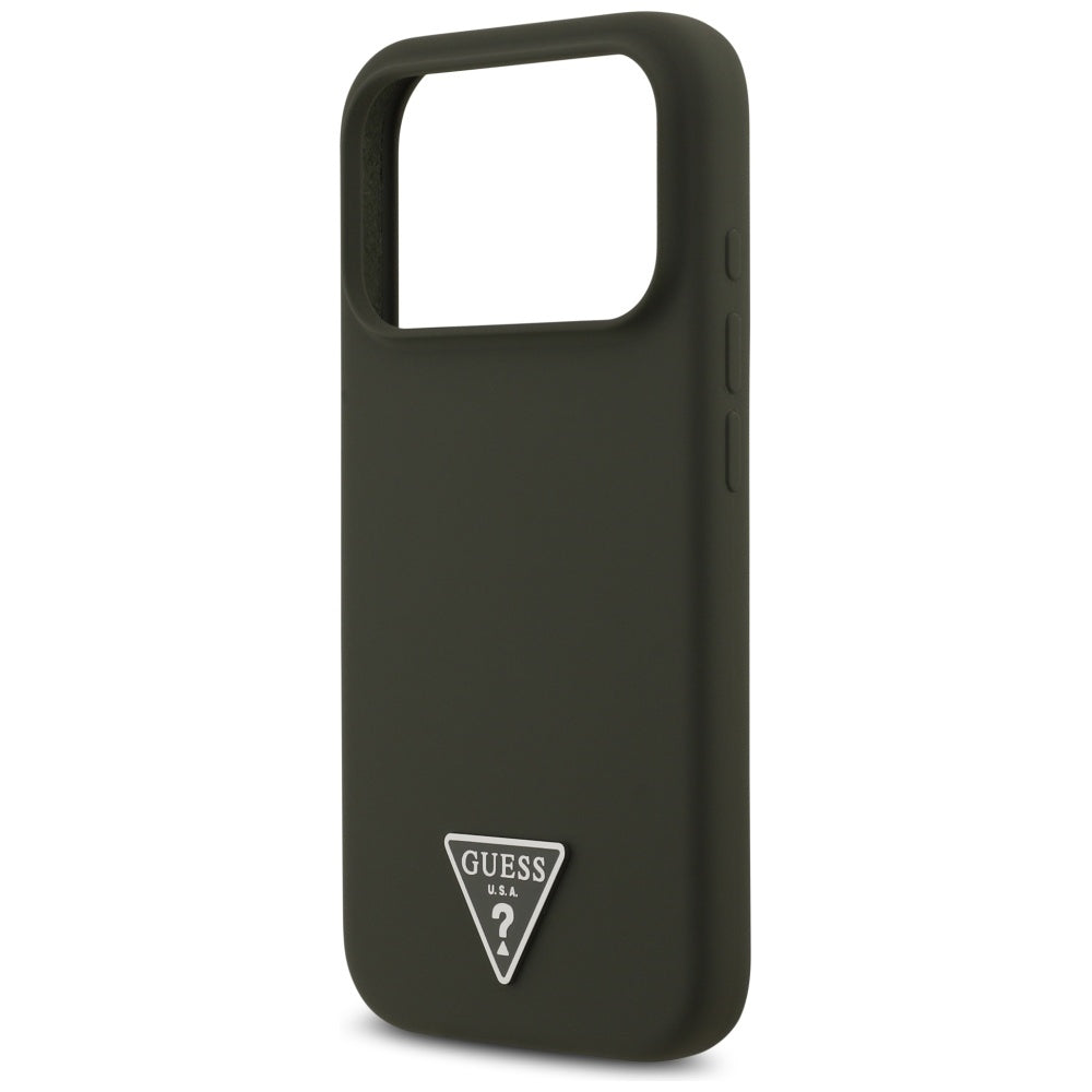 Puzdro MagSafe pre Apple iPhone 17 Pro, Guess, Triangle Logo, Kaki