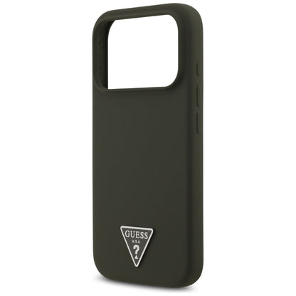 Puzdro MagSafe pre Apple iPhone 17 Pro, Guess, Triangle Logo, Kaki
