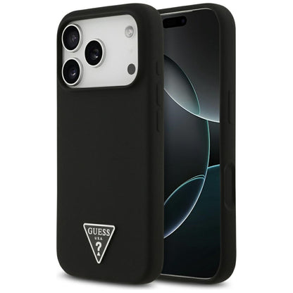 Puzdro MagSafe pre Apple iPhone 17 Pro, Guess, Triangle Logo, Čierne
