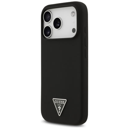 Puzdro MagSafe pre Apple iPhone 17 Pro, Guess, Triangle Logo, Čierne