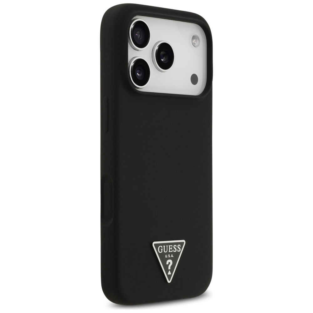 Puzdro MagSafe pre Apple iPhone 17 Pro, Guess, Triangle Logo, Čierne