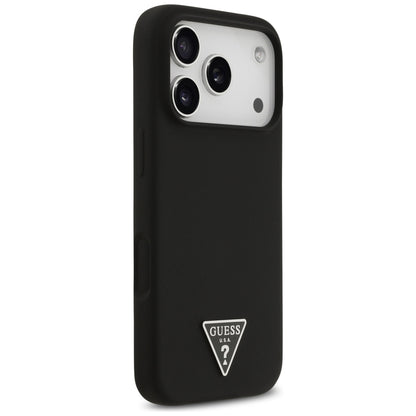 Puzdro MagSafe pre Apple iPhone 17 Pro, Guess, Triangle Logo, Čierne