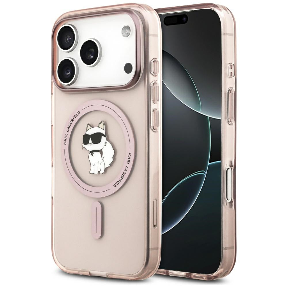 Puzdro MagSafe pre Apple iPhone 17 Pro, Karl Lagerfeld, IML Choupette, Ružová