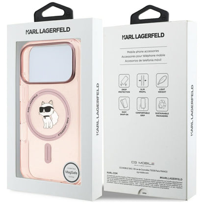 Puzdro MagSafe pre Apple iPhone 17 Pro, Karl Lagerfeld, IML Choupette, Ružová