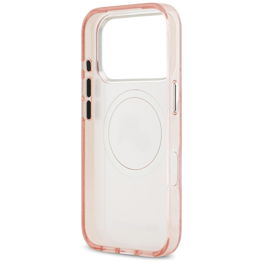 Puzdro MagSafe pre Apple iPhone 17 Pro, Karl Lagerfeld, IML Glitter Karl & Choupette`s Heads, Ružová