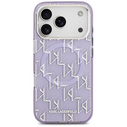 Puzdro MagSafe pre Apple iPhone 17 Pro, Karl Lagerfeld, IML KL Monogram, Fialová
