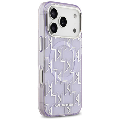 Puzdro MagSafe pre Apple iPhone 17 Pro, Karl Lagerfeld, IML KL Monogram, Fialová