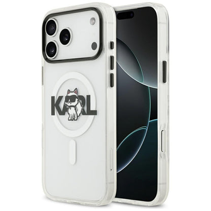 Puzdro MagSafe pre Apple iPhone 17 Pro, Karl Lagerfeld, IML Sketch Logo Choupette, Priehľadné