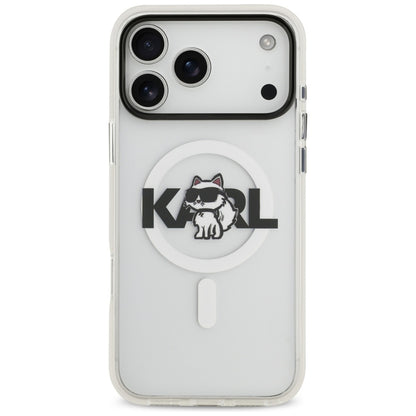 Puzdro MagSafe pre Apple iPhone 17 Pro, Karl Lagerfeld, IML Sketch Logo Choupette, Priehľadné