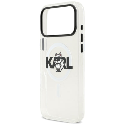 Puzdro MagSafe pre Apple iPhone 17 Pro, Karl Lagerfeld, IML Sketch Logo Choupette, Priehľadné