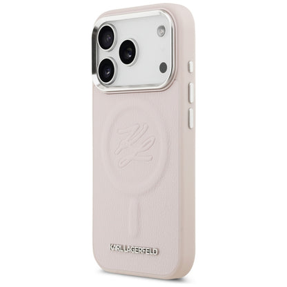 Puzdro MagSafe pre Apple iPhone 17 Pro, Karl Lagerfeld, Initial & Metal Logo, Ružové