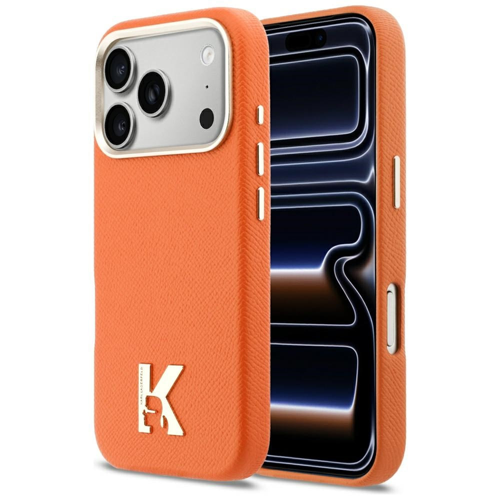 Puzdro MagSafe pre Apple iPhone 17 Pro, Karl Lagerfeld, Karl Head Logo, Oranžové
