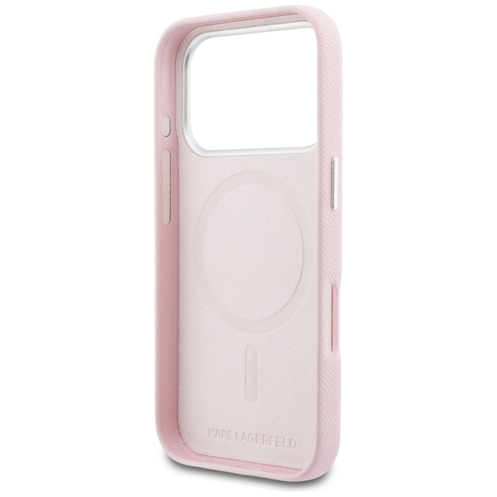 MagSafe Case for Apple iPhone 17 Pro, Karl Lagerfeld, Karl Head Logo, Pink