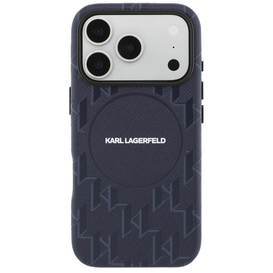 Puzdro MagSafe pre Apple iPhone 17 Pro, Karl Lagerfeld, KL Monogram Logo, Modrá