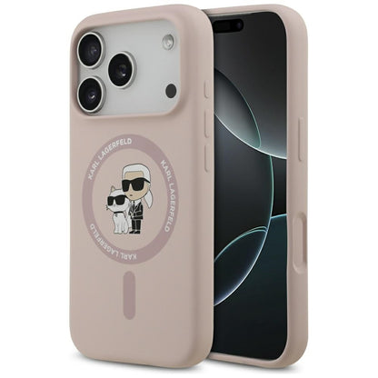Puzdro MagSafe pre Apple iPhone 17 Pro, Karl Lagerfeld, Ring Karl & Choupette, Ružová